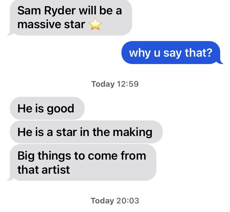 msg from mate today (doesn’t watch #eurovision or chart music)

he cld be on to something🤗😂

#samryder