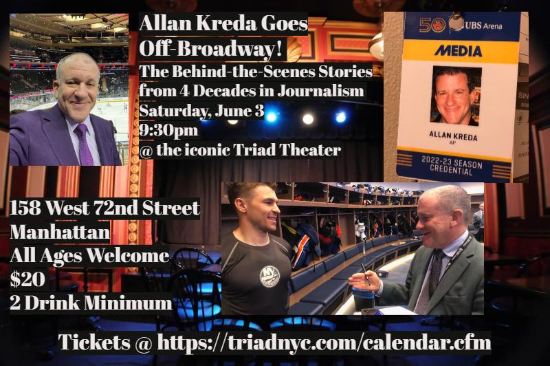 2 Days Away at the iconic Triad Theater! Sat, 9:30pm #InspiredWordNYC - please support, share, spread the word. TICKETS: tinyurl.com/inspiredword06… #sportswriter #sportswriting #journalist #sportsjournalist #sportsjournalism #nycwriter #storytelling #sportswriters #nycsports