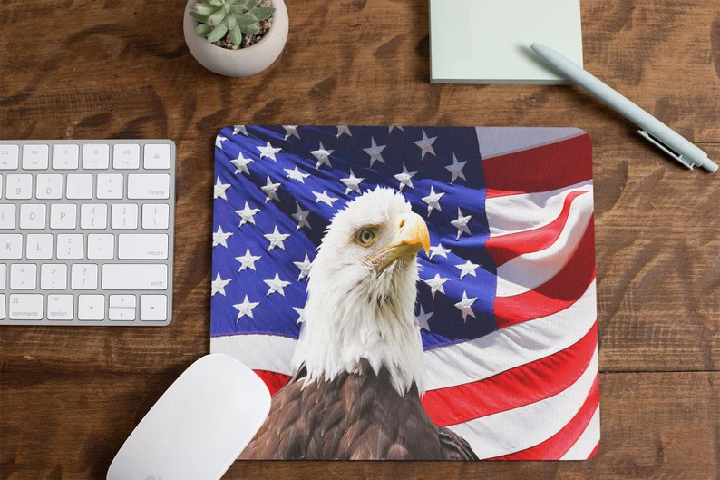 Flag And Eagle Mousepad, Stain Resistant, High Density Neoprene, Easy To Clean #JnJGiftsnCrafts #giftsforalloccasions #flagandeaglemousepad #mousepadsonetsy #stainresistant #easytocleanmousepad #unisexgiftidea bit.ly/3qqDGFy