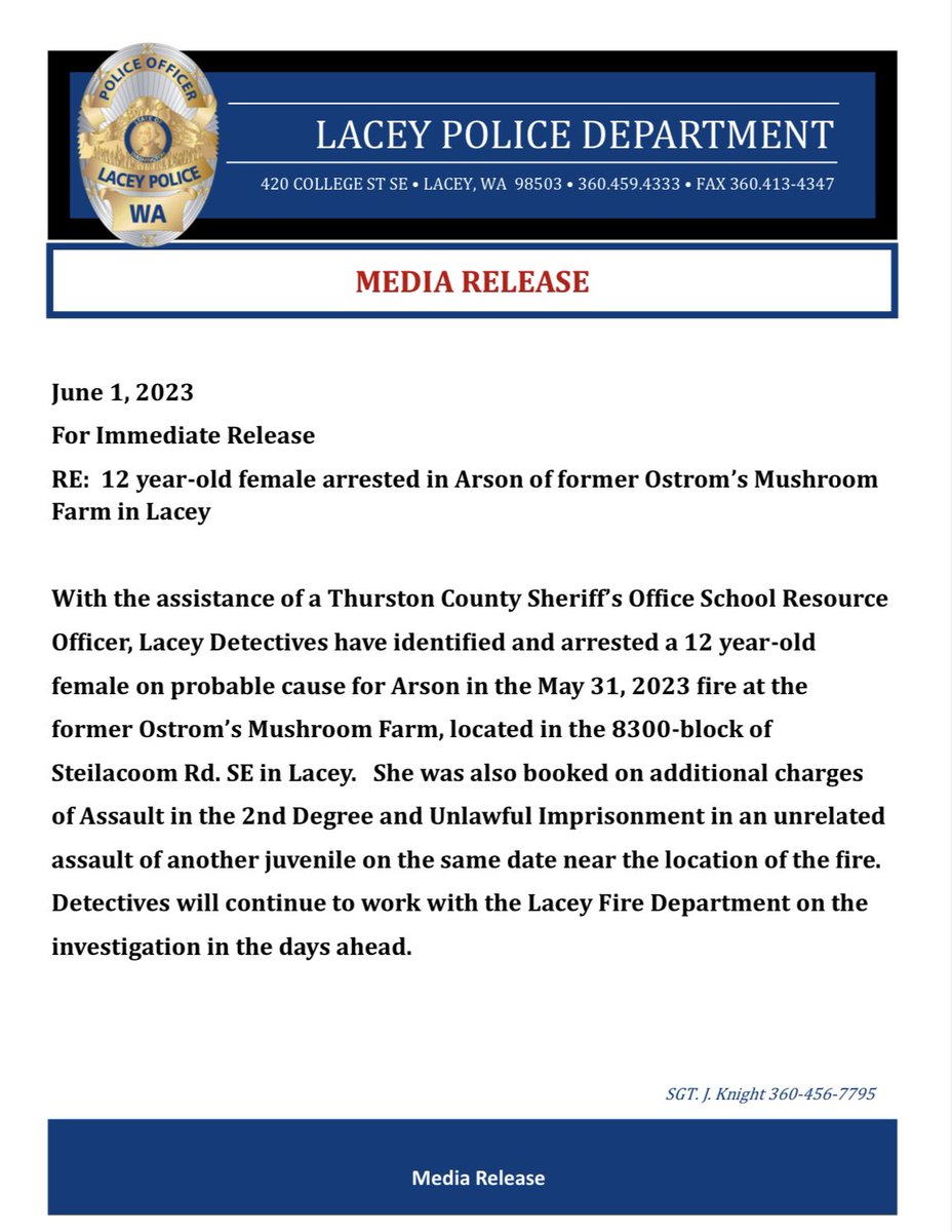 🚨Please see the #MediaRelease in regard to yesterdays fire at the old Ostram's Mushroom Farm.🚨
