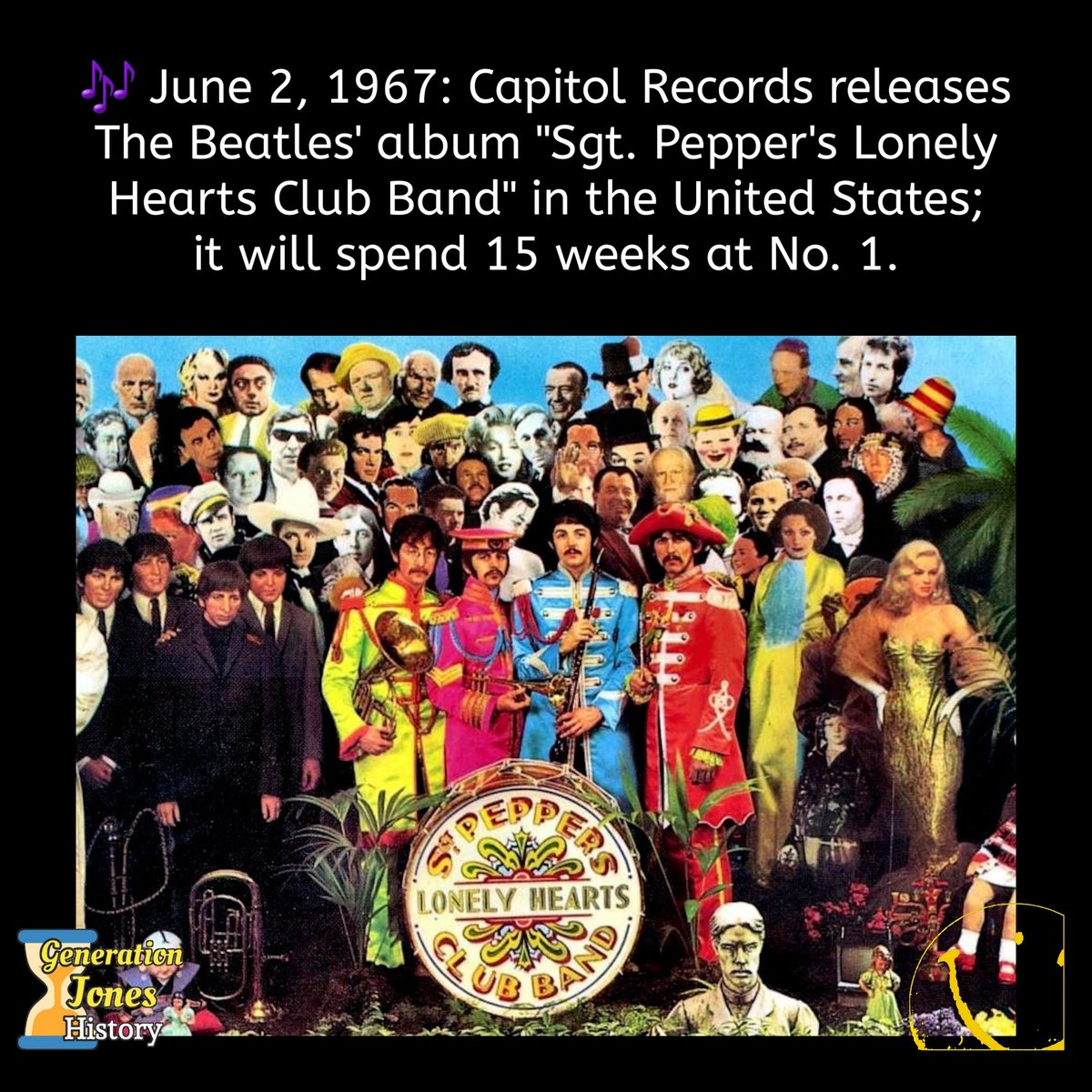 #1960s #musichistory #rockmusic #popularmusic #thebeatles #sgtpepper #sgtpepperslonelyheartsclubband #history #onthisday #thisdayinhistory #generationx #todayinhistory #babyboomers #generationjones