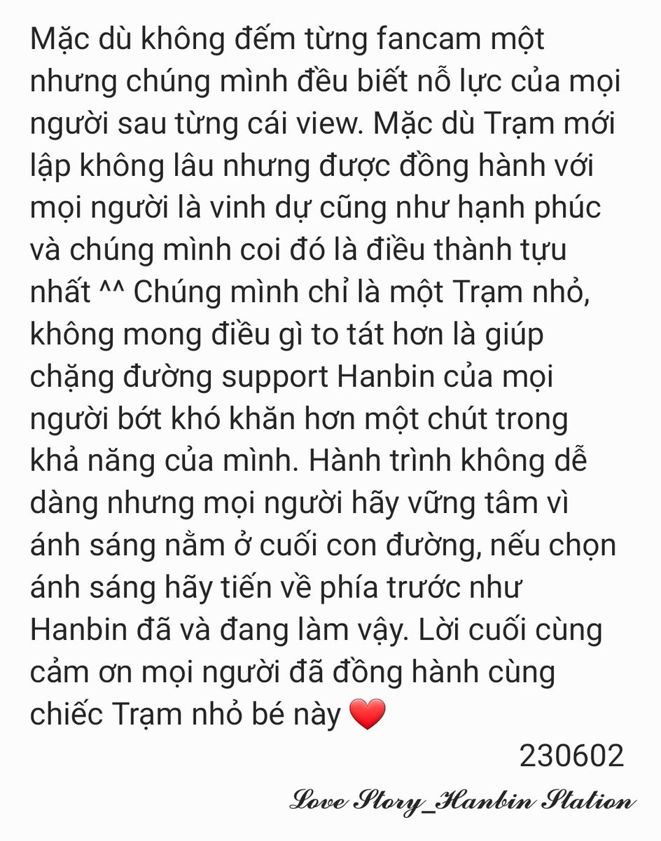 Mục tiêu là tất cả fancam đạt 🌟🌟 100k view 🌟🌟
From 𝓛𝓸𝓿𝓮 𝓢𝓽𝓸𝓻𝔂_𝓗𝓪𝓷𝓫𝓲𝓷 𝓢𝓽𝓪𝓽𝓲𝓸𝓷 with 🫶
1. youtu.be/Yp-mFAXOflU
2. youtu.be/LjtRLVLbn40
3. youtu.be/mcTvnvZcGM4
4. youtu.be/WBUqCmQTH4E
5. youtu.be/LWPADnYgLeI