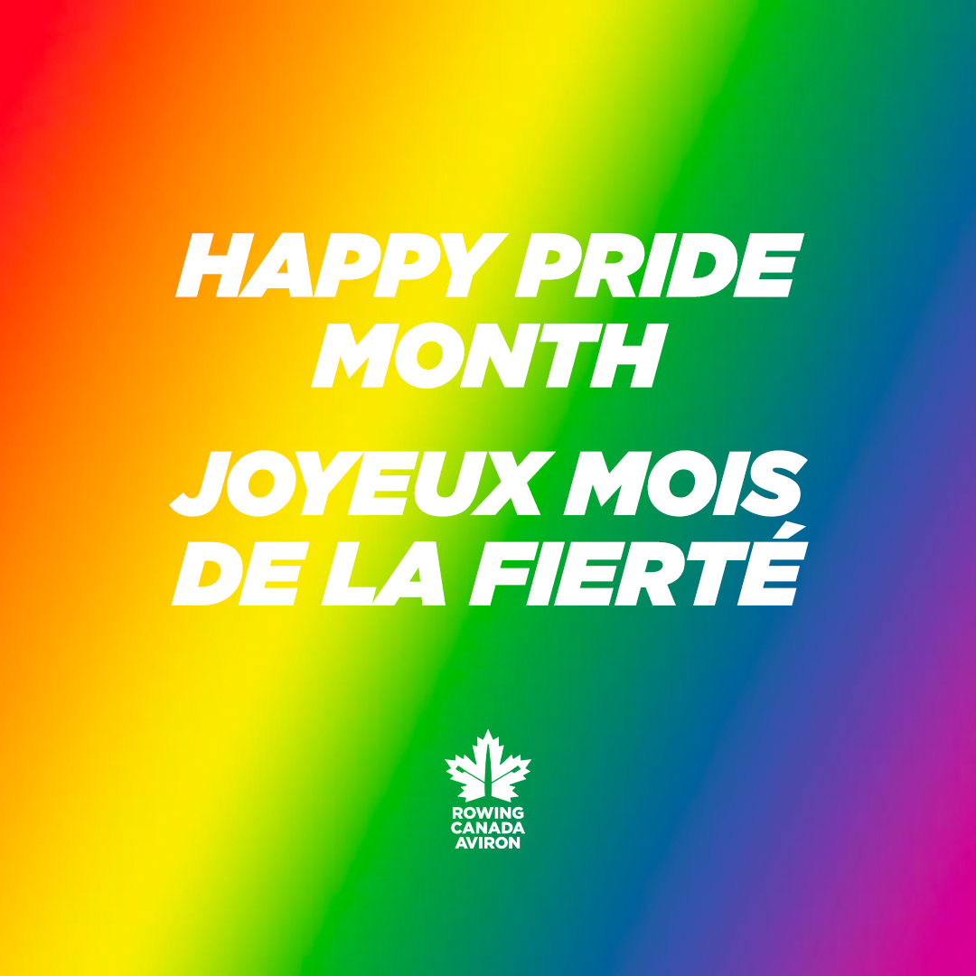 Happy Pride Month! 🌈 June is Pride Month, and we celebrate the contributions of the 2SLGTBQQIA+ staff members, athletes, coaches and volunteers at rowing clubs across the country and all of the national sporting community.

#UnitedByWater #PrideMonth