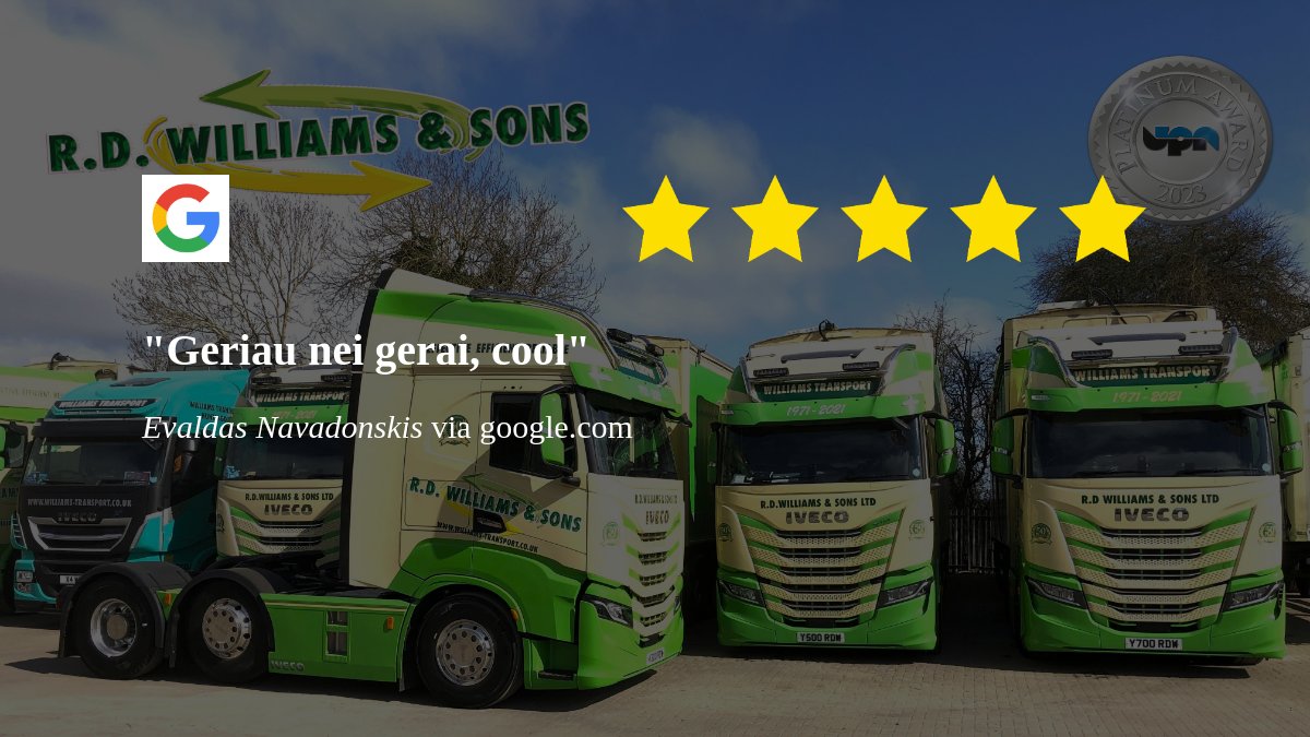 Another great review from one of our Pallet customers ... First Class Travel for Palletised Freight.