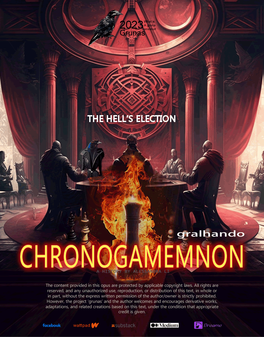 graIhando's tweet image. The hell&apos;s election 
#gralhando 
#grunas 
#oneshot 
#chronogamemnon