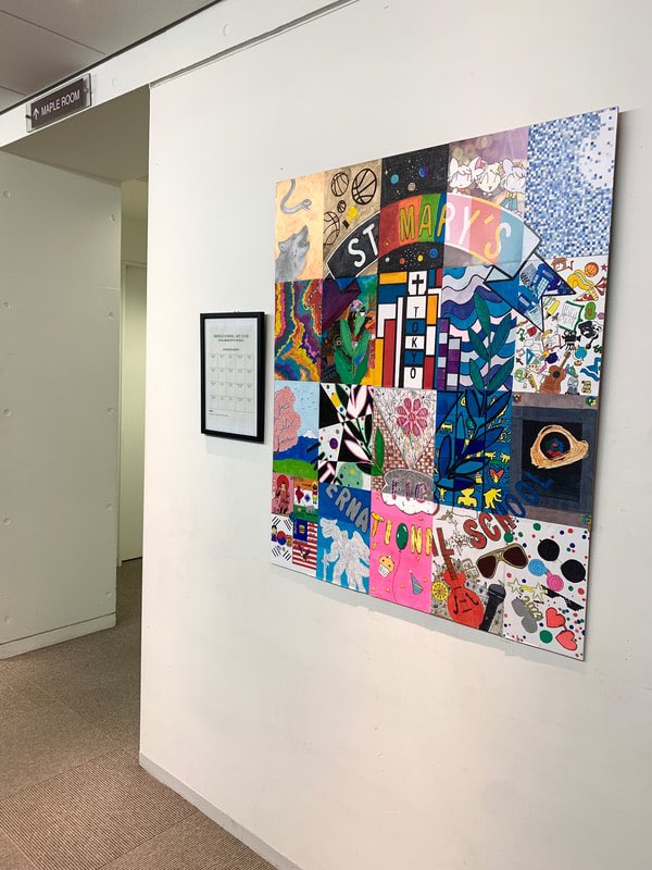 MrsRamosVirley's tweet image. Extremely pleased with the outcome of the Grade 6, 7 &amp;amp; 8 collaborative mural #artteaching #creativity #collaborativeart #artteacher #arteducation