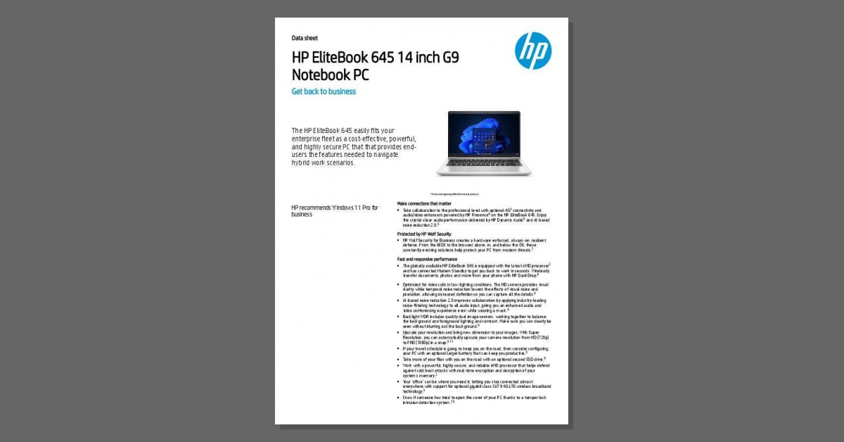 Dreaming about your teams with the perfect PCs? Wake up before it's too late! Download these datasheets about the @HP Elitebook 645 and 865, designed for your high-performance #hybridworkspace needs. #businessowner #blackownedbusiness #smallbusinessowner stuf.in/bbi3w4