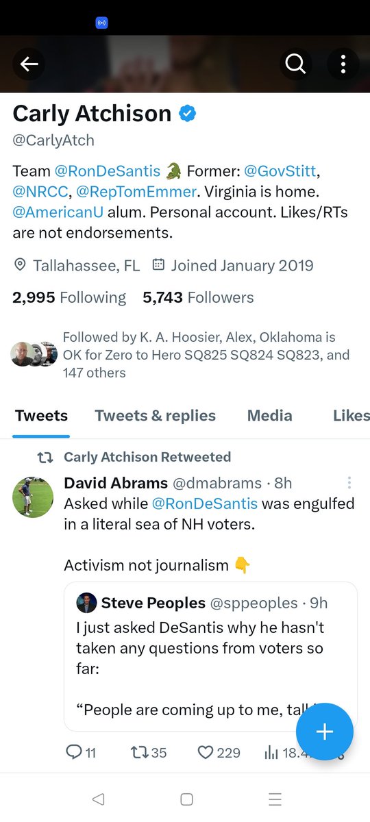Carly has a new gig. Btw, rt are not endorsements.