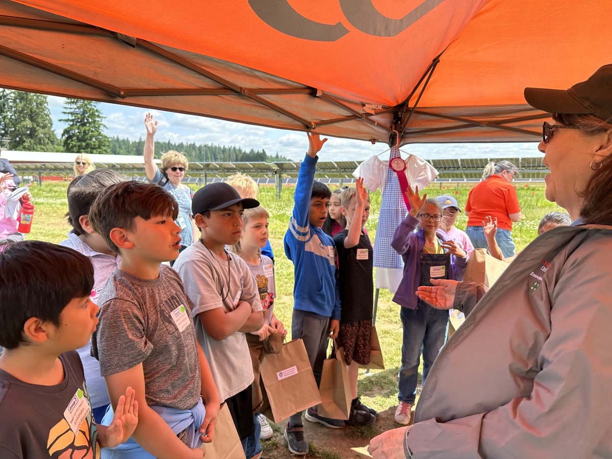 Today, Canby’s third-grade students visited OSU’s North Willamette Research and Extension Center right in Canby’s backyard! Students explored different stations related to the theme of the day: “pollinators”! The day ended with a cold treat for all. What a blast!