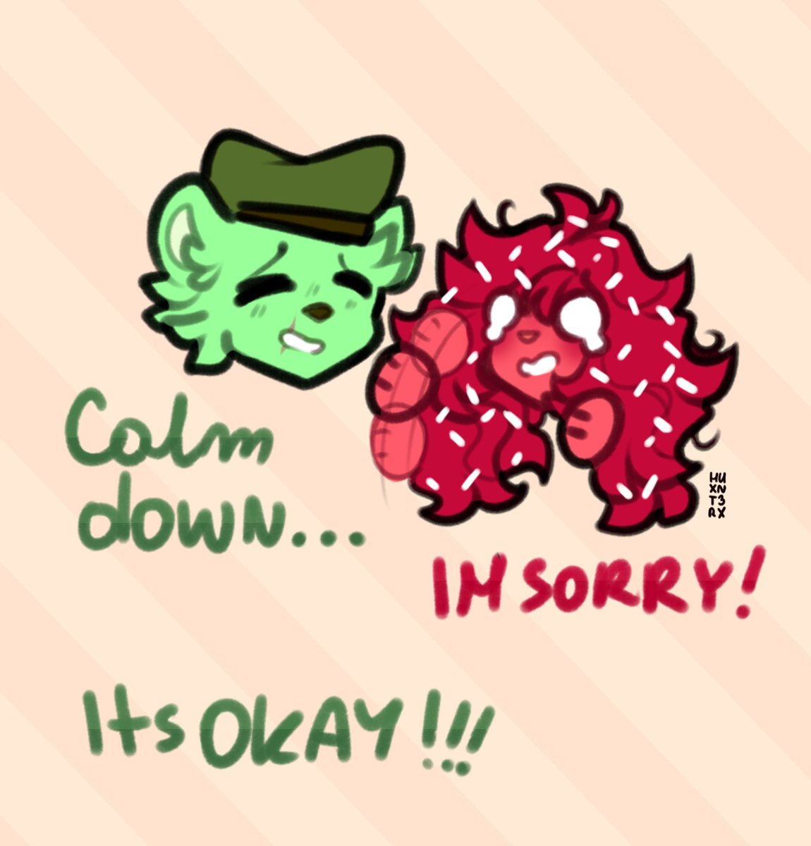 Oops, Huggin might be hard sometimes
But why tf his TONGUE? Kinda sus
#htf #happytreefriends  #flippyxflaky
Art by me