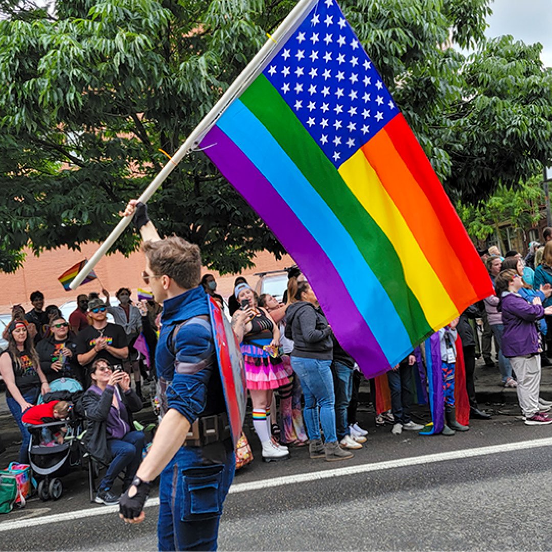 PortlandGov's tweet photo. Happy Pride Month! June is officially LGBTQIA2S+ Pride Month at the City of Portland, where we celebrate and honor our Lesbian, Gay, Bisexual, Transgender, Queer and/or Questioning, Intersex, Asexual, and Two-Spirit communities. #PortlandPride #PrideMonth #PortlandGov https://t.co/OdnRhvQebK