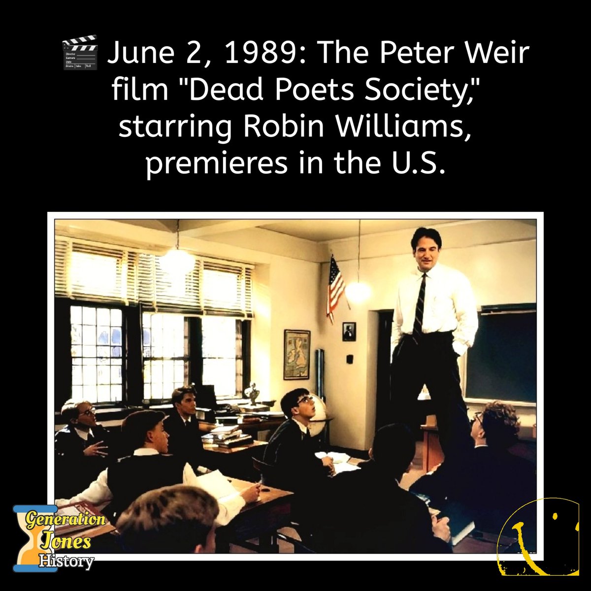 #1980s #moviehistory #peterweir #deadpoetssociety #robinwilliams #history #onthisday #thisdayinhistory #generationx #todayinhistory #babyboomers #generationjones