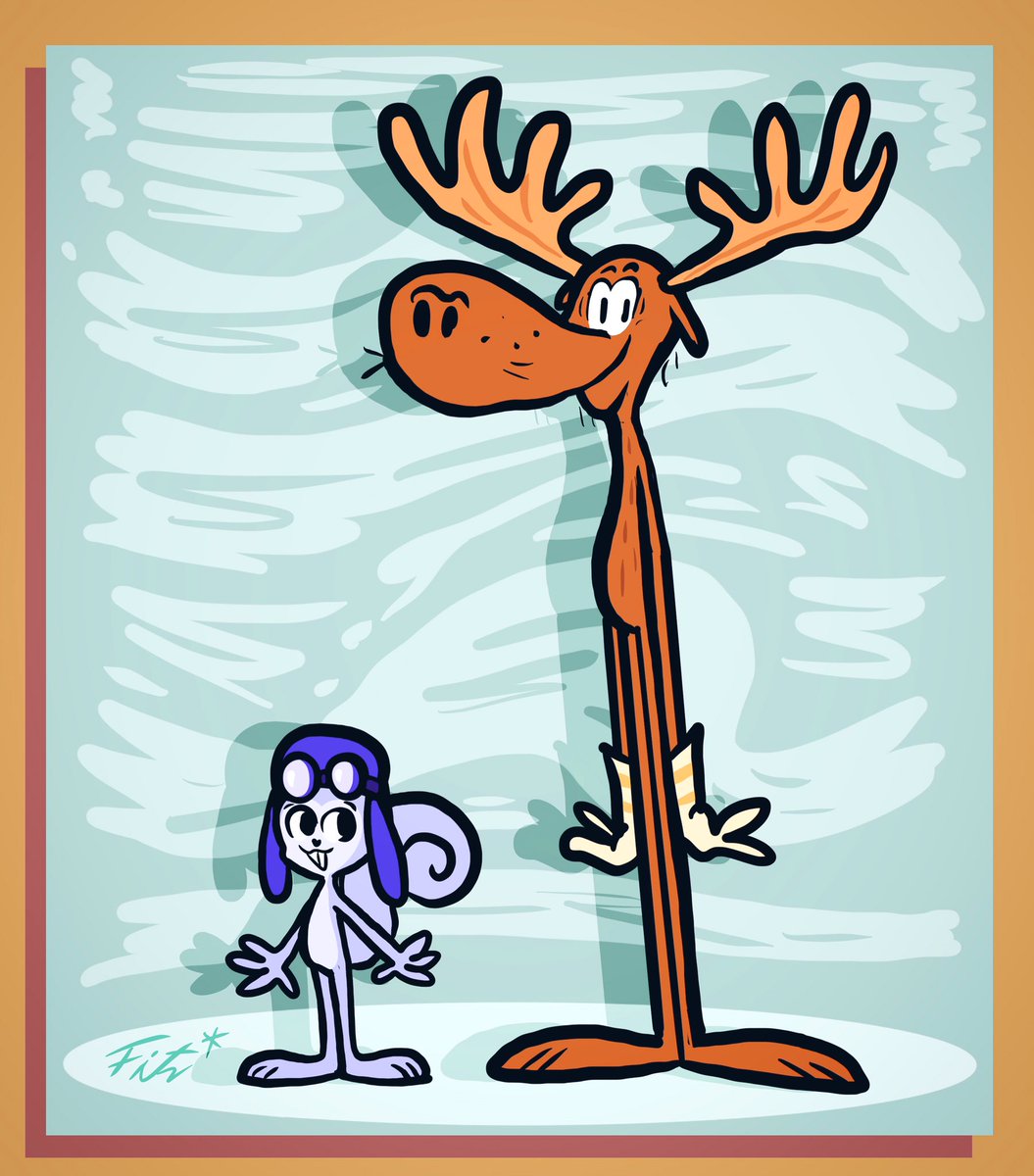 After sharing my take on Jay Ward’s Mr. Peabody and Sherman, here’s my take on the squirrel and moose duo Rocky and Bullwinkle. Enjoy. ^_^ #rockyandbullwinkle #rockyandbullwinkleshow #rockyandbullwinkleandfriends #jayward #cartoon #cartoonart #fanart #moose #squirrel