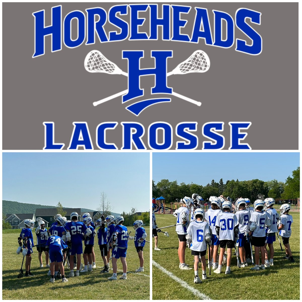 The annual Blue/White Game was back today for the mod squad! Coach Cook and the Blue team with the 7-5 W over Coach Rohan and the White team! Keep working boys! #bandofbrothers #trusttheprocess #earnednotgiven 🐴🥍💪 <a href="/HorseheadsAD/">Horseheads Athletics</a>
