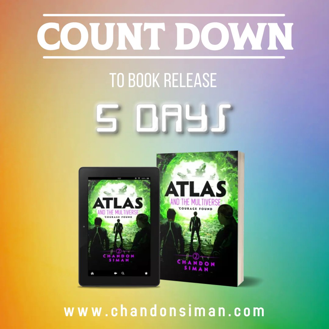 📚 Just 5 Days until the release of Atlas and the Multiverse: Courage Found, book 2 in the award-winning science fiction series.

#WritingCommunity #bookbirthday #bookrelease #BookTwitter #booktwt #BooksWorthReading #BookBoost #BookLover 

Pre-order amz.run/6jzx