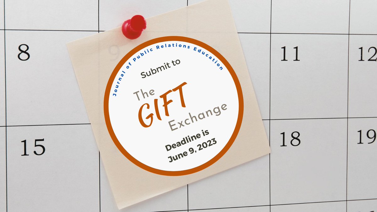 One Week Left! ⏰ Submit your Great Ideas for Teaching to the @jpreprd  special issue “The GIFT Exchange” to share your class-tested assignment that builds knowledge, skills, abilities, and traits most desired in the PR profession. express.adobe.com/page/70peamafI…
