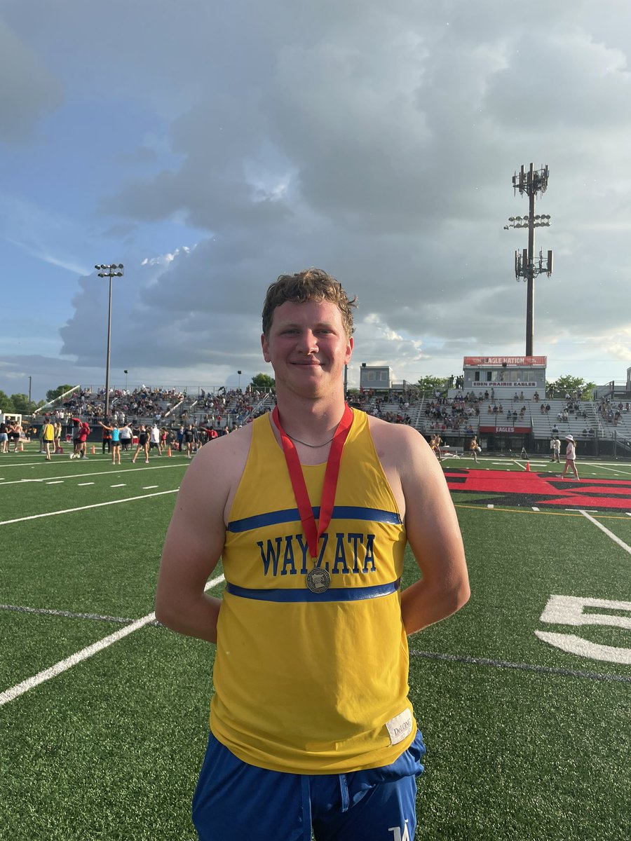 🚨Section 6AAA  update: Wayzata junior Jack Simon is your Section Runner up with huge PR in the Discus to 🥊 🎟️ to MSHSL State meet 🥈🚨