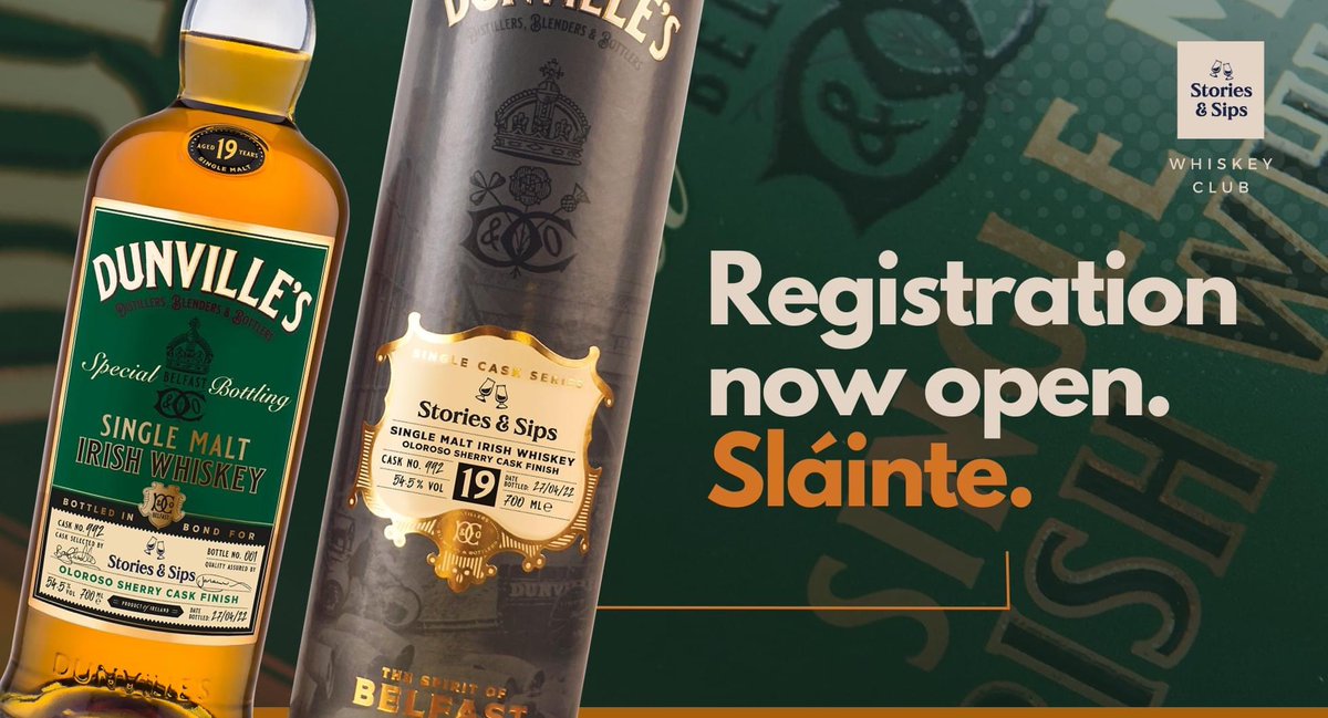 If you'd like to secure a bottle or three of our stellar 19 yr old @DunvilleWhiskey, registration is now open and we couldn't be more excited. You'll find all the details and link to add your details and expression of interest here: storiesandsips.com/dunvilles-19yr… Sláinte, Barry