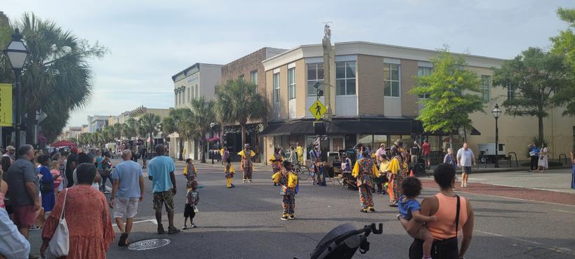 Deninufay Dance &amp; Drum kicking off Piccolo on King. Ziggymoto on deck to keep the groove going... Come join the fun! #CHSArts #Celebrating45Years