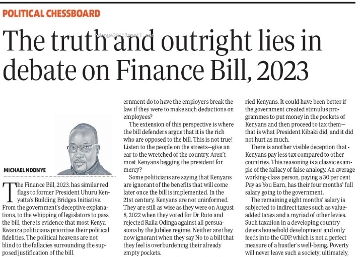 Dr_Mndonye's tweet photo. "Today's Political chessboard examines "The truth and outright lies in debate on Finance Bill, 2023"🌹
Read it here...https://t.co/J01tIH0cA3 https://t.co/79VEwOLTBa