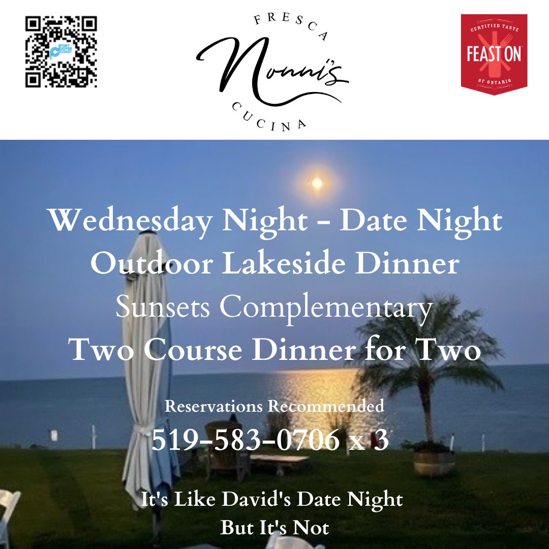 #nonnisdatenight Outdoor dining lakeside. Starts at 4pm and reservations are highly recommended #nonnisfrescacucina #portdovercoast