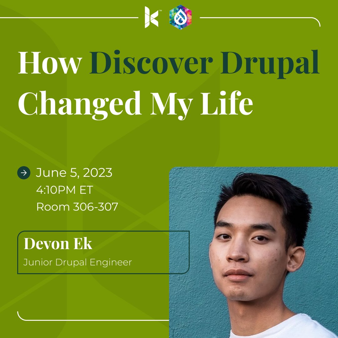 kanopi_studios's tweet image. If you are new to #Drupal and need job-searching tips, don't miss "How Discover Drupal Changed my Life" by Devon Ek, Jr. Drupal Engineer and graduate of the Discover Drupal program on Monday, June 5 at 4:10 PM.
#DrupalConPittsburgh #DrupalCon2023
events.drupal.org/pittsburgh2023…