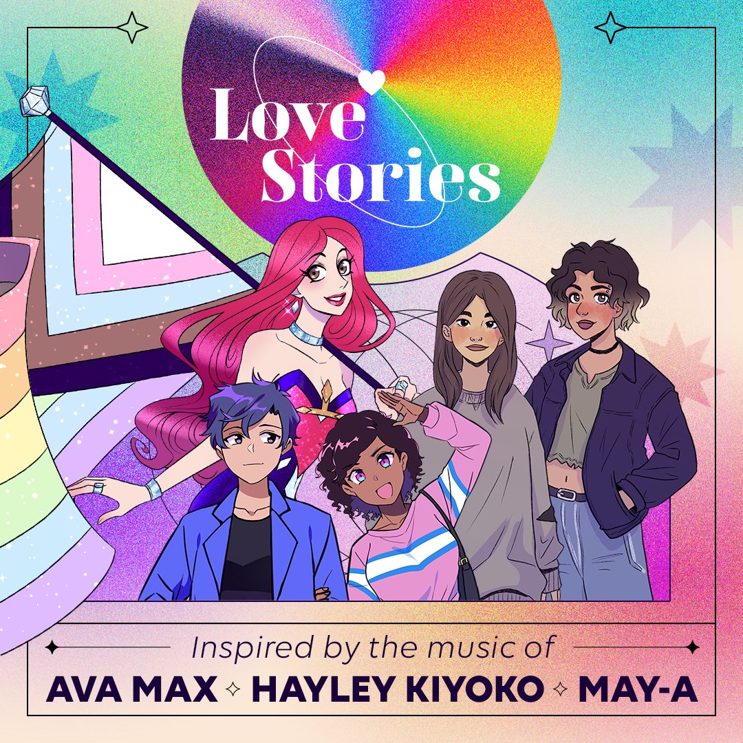 webtoonofficial's tweet photo. An all new Queer Anthology is coming to #WEBTOON June 12th

Inspired by hit songs from @HayleyKiyoko, @AvaMax, and MAY-A

Recognize the art style? 😏 #MageAndDemonQueen #ForeverAfter #TheFourOfThem.

✨ https://t.co/80MT4Cbjf0 https://t.co/mVg9r63KPR