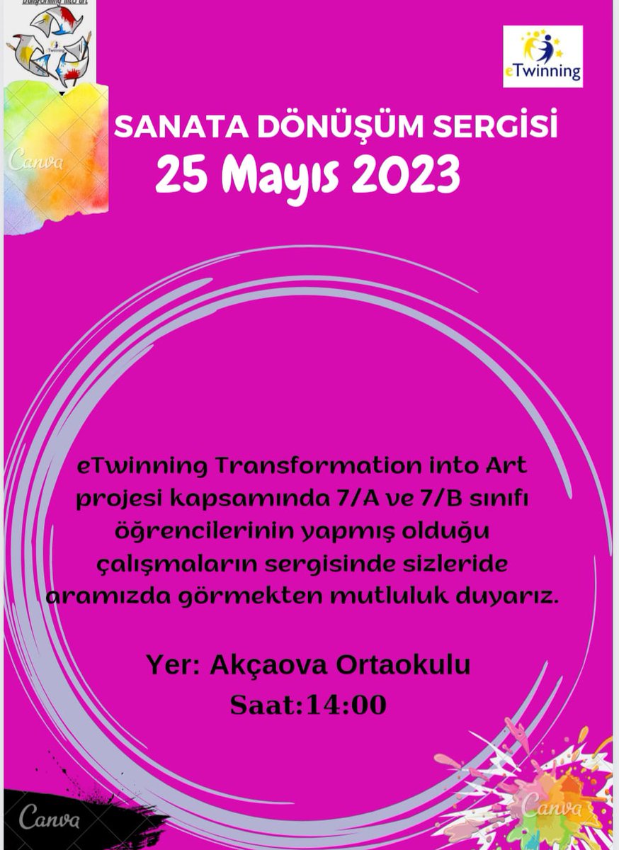 Nafia YILMAZ Manyas/ Akçaova ortaokulu-Transformation Into Art Sergi afişi