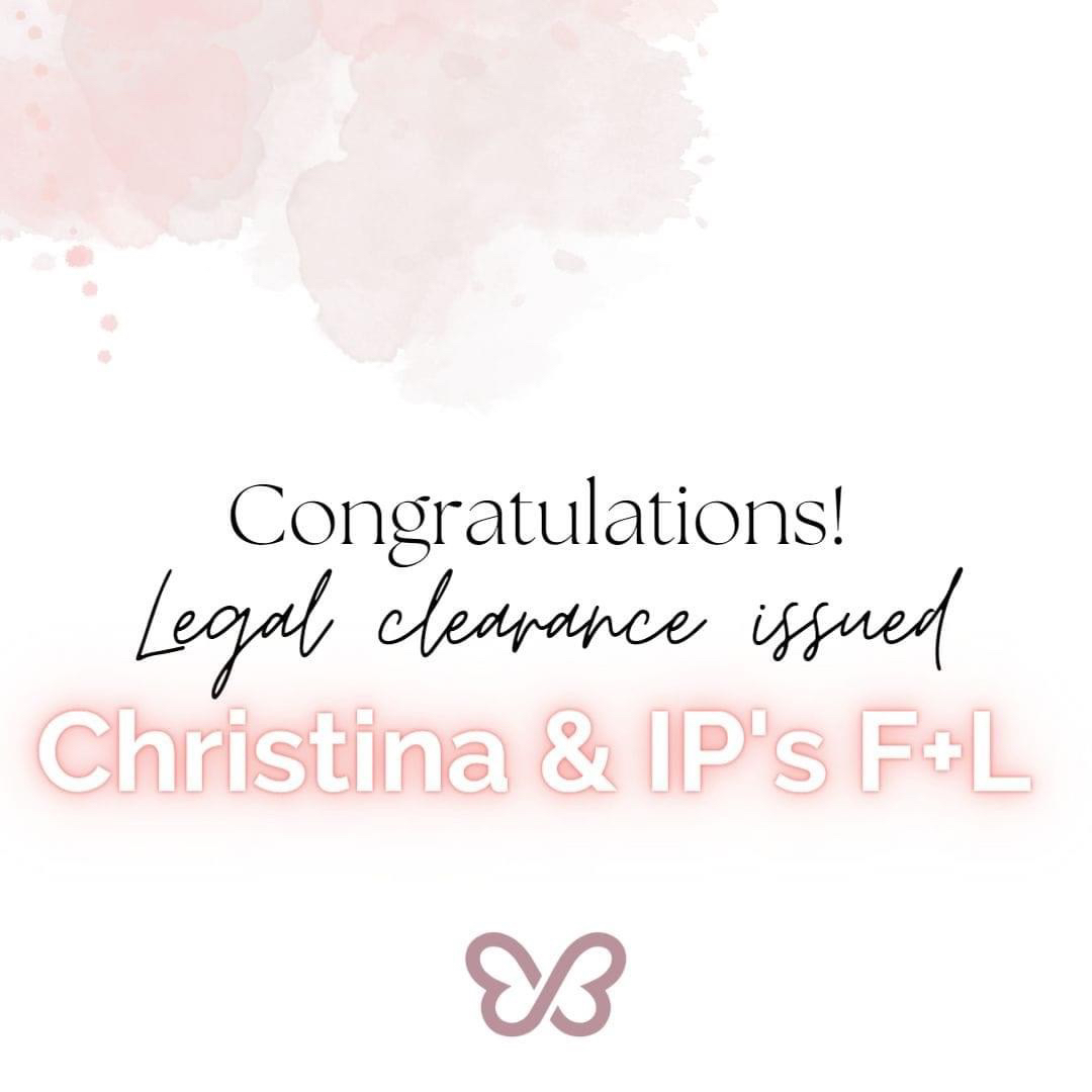 🎊 Congratulations Christina to you and your ips for Legal clearance!!!!!! 
This is such amazing news and we can NOT WAIT for your cycle to be scheduled!!!!

#Ivfgotthis #embryotransfer #intendedparents #surrogacy #surrogacyrocks #stickythoughts #babydust #family #ivf #fet #surro