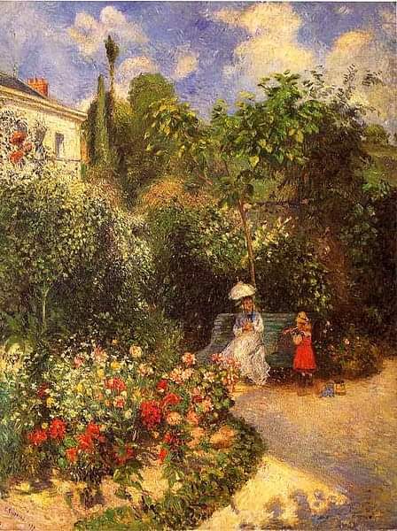 🎨
'The Garden- #Paris'
By:
#Camille_Pissarro 
#French 🇨🇵 #painter 
#art