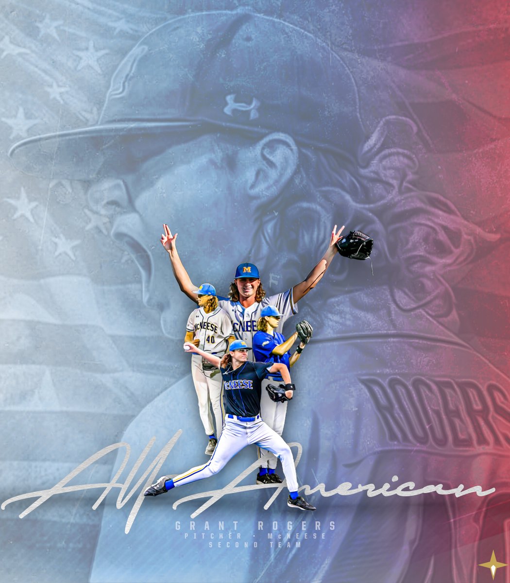 SouthlandSports's tweet photo. The ALL-AMERICAN ⚾️🇺🇸

Southland Pitcher of the Year Grant Rogers of McNeese has been named a Second Team All-American by Collegiate Baseball.

#EarnedEveryDay https://t.co/xQFsKBhyVd