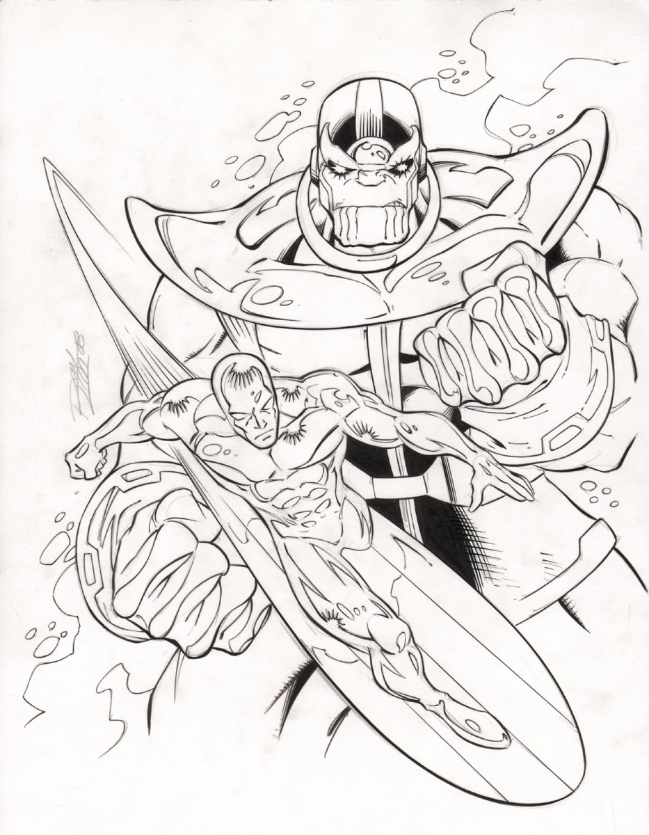 #thanos #silversurfer by #RONLIM (Penciller) ,  #NORMANLEE (Inker)