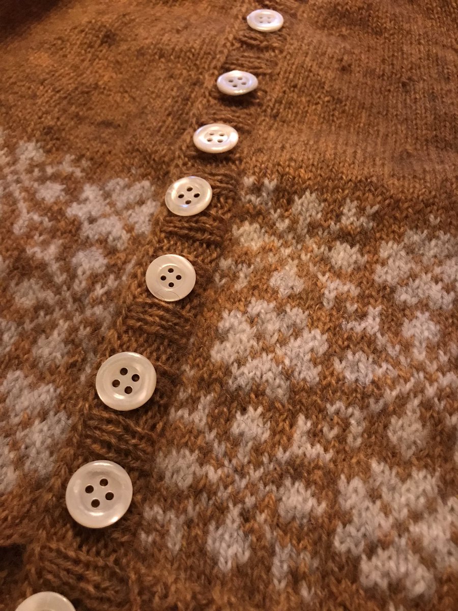 @KayeSteinsapir You look great! 🤗 I have seen Molly in writing in so many places this week. She seems close 💗 Tonight I am doing some finishing touches on a sweater and am deciding on buttons….I think I will go for the mother-of-pearl on the photo. What do you think?  #TEAMMOLLY