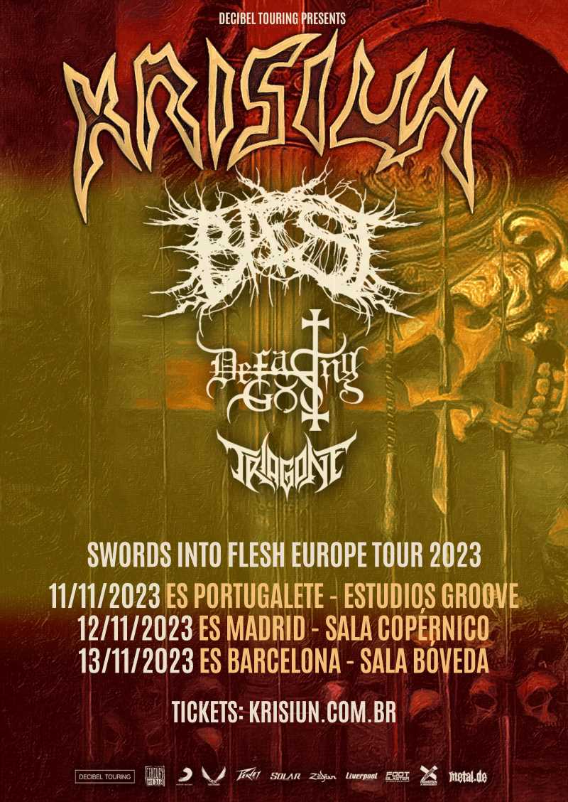 MetalGuardianes's tweet photo. ⚡Conciertos ⚡
@Krisiun hará su  gira "Swords Into Flesh Europe Tour 2023" acompañados por @baestband #Schizophrenia #DefacingGod y #Triagone, pasarán por España
🤘11 Nov  - Estudios Groove - Portugalete
🤘 12 Nov - Sala Copérnico - Madrid
🤘 13 Nov - Sala Bóveda - Barcelona https://t.co/OS3qOx20gQ