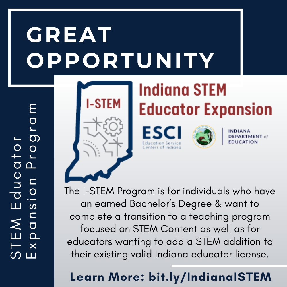 Looking to add a STEM certification to your license? Here's a program with built-in supports AND $$$. Check it out - keepindianalearning.org/events/istem/ #STEM
