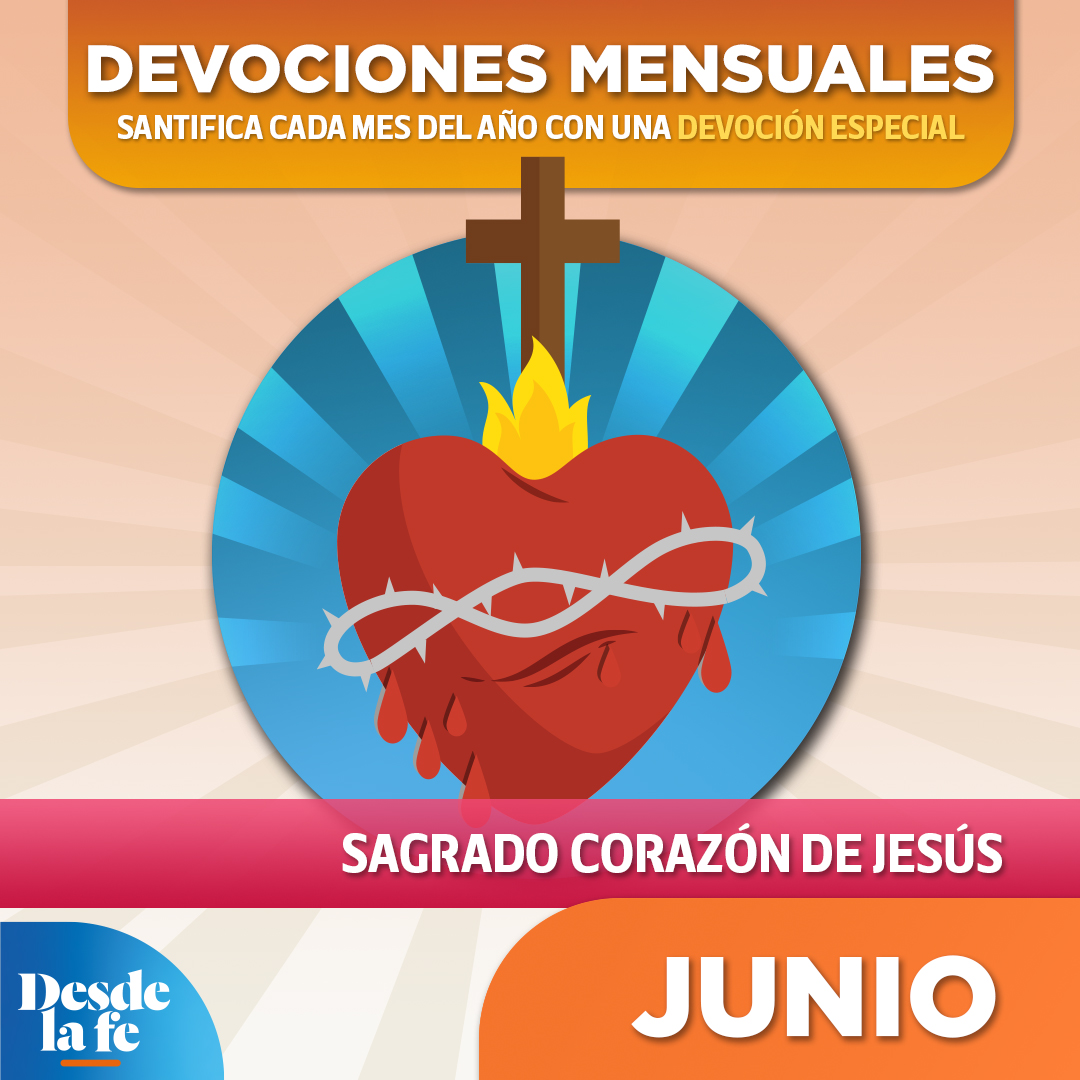 Junio es el mes dedicado al #SagradoCorazóndeJesús, Jesús prometió muchas gracias y bendiciones a quienes lo honraran con devoción. ❤️ Lee más sobre las devociones mensuales aquí 👉 bitly.ws/GyxJ