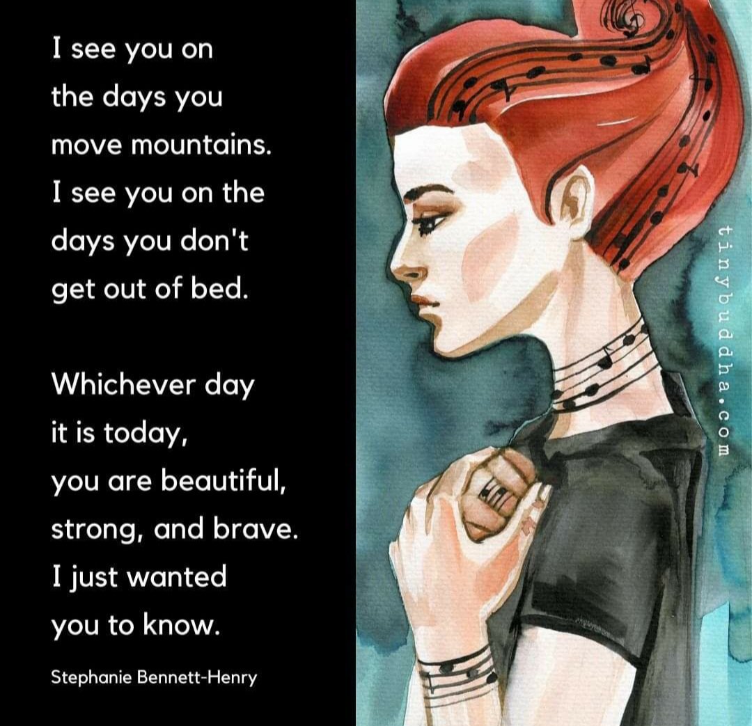 You are beautiful, strong and brave...
#fibrofighter #fibromyalgia 
#CFSwarrior #CFSME 
#fibrosupportbymonica