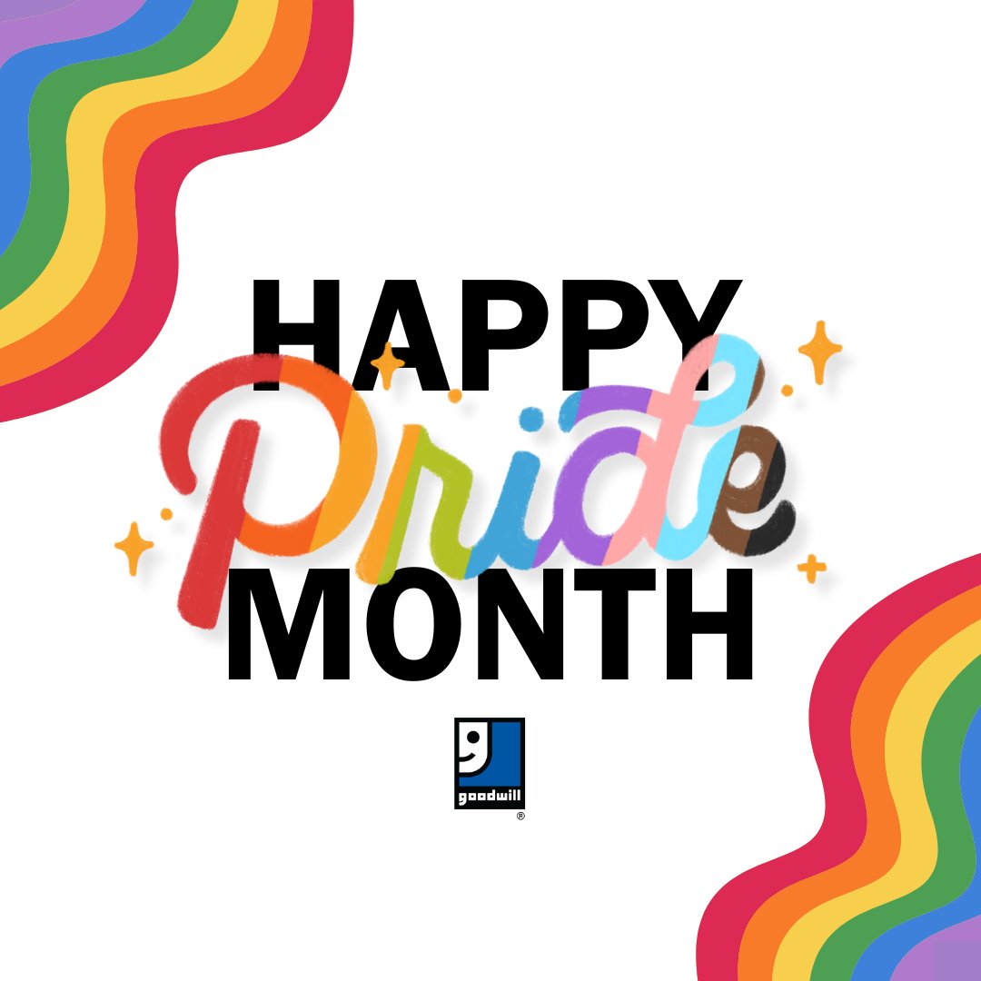 Happy Pride Month!🏳️‍🌈Goodwill aims to always create a welcoming, safe space for shoppers, team members, &amp; community members. Visit any one of our thrift stores to create a wardrobe that gives you #PRIDE! 🤩 #PrideMonth #LoveisLove