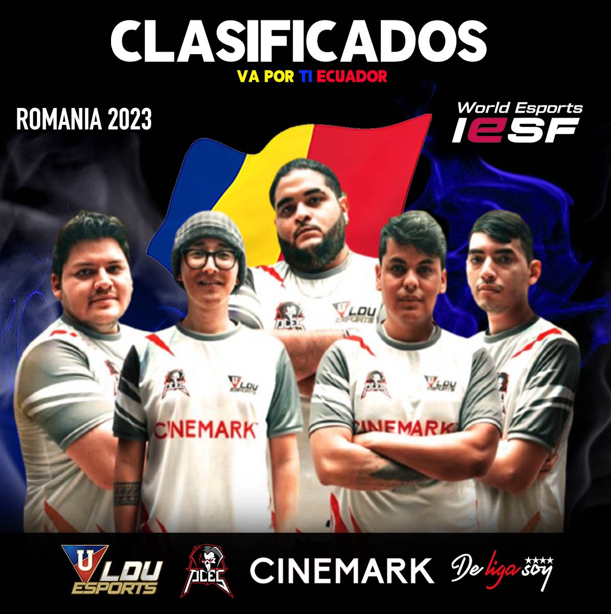LDUesports's tweet photo. De 🇪🇨 para el 🌎
¡Nuestro equipo de DOTA representará al país en un nuevo reto internacional! 👏🏼
Próxima parada: Rumania 🇷🇴 ✈️ 😎
@acesgaming @CinemarkEC
#VaPorTiEcuador
#GoLDU #GoACS https://t.co/w1cYGU4uwm