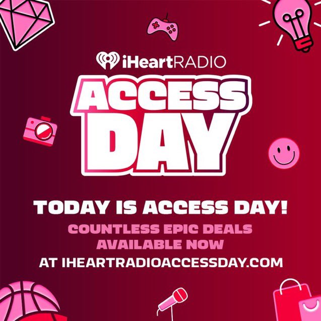 Today’s THE Day!
Check out all the deals and experiences available ONLY TODAY with our #iHeartAccessDay!
iHeartRadioAccessDay.com