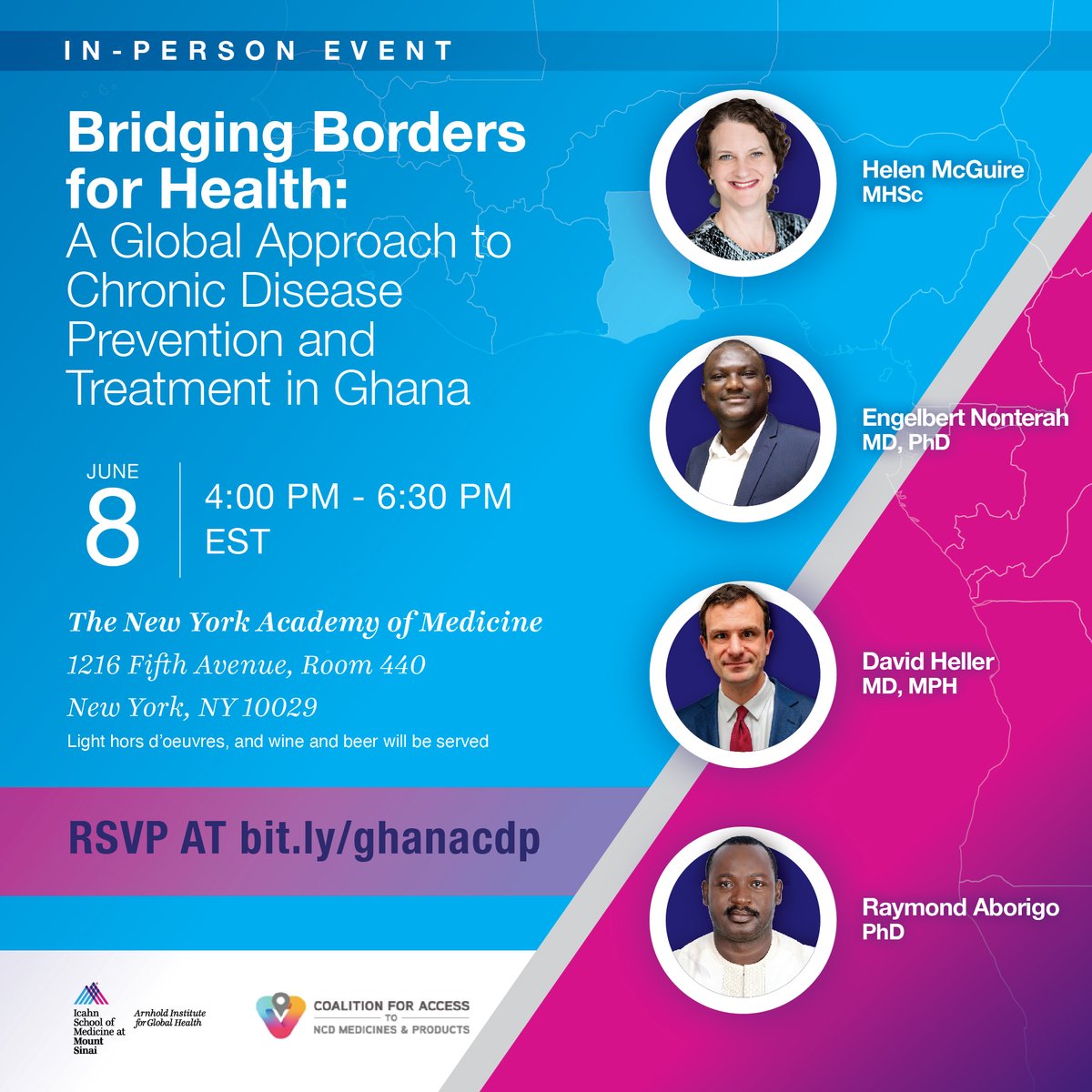 Coalition for Access to NCD Medicines and Products (@coalitionncd) on Twitter photo 📢Save the date: June 8 in NYC for an event hosted by the Coalition and <a href="/ArnholdInst/">Arnhold Institute for Global Health</a>. Join us as esteemed panelists delve into strategies for enhancing access to NCD meds & products, shining a spotlight on Arnhold's NCD programming in Ghana. Register: bit.ly/ghanacdp 📢Save the date: June 8 in NYC for an event hosted by the Coalition and <a href="/ArnholdInst/">Arnhold Institute for Global Health</a>. Join us as esteemed panelists delve into strategies for enhancing access to NCD meds & products, shining a spotlight on Arnhold's NCD programming in Ghana. Register: bit.ly/ghanacdp