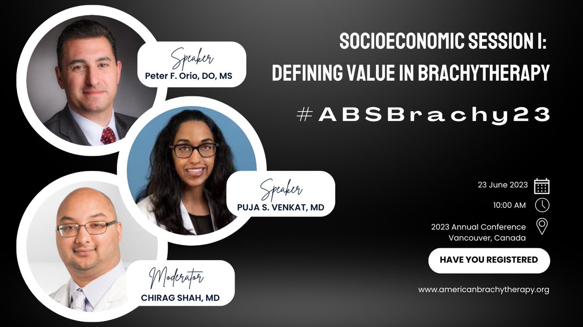 Are you looking to learn more about the value of #brachytherapy? Then this session is for you! #ABSBrachy23 is right around the corner, but there is still time to register! #ThisIsBrachytherapy #brachy bit.ly/42Icpgy @CShahMD @peter_orio