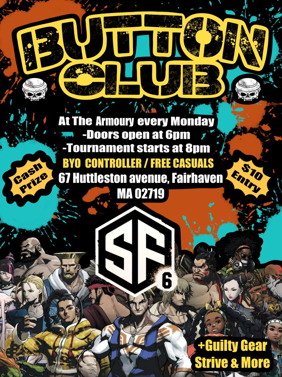 ButtonClubFGC's tweet photo. Canโt wait to see everyoneโs progress this Monday from over the weekend. Come out and join us! I promise you wonโt regret it ๐ช
#sf6 #streetfighter6 #capcom #buttonclub #gaming #tournament https://t.co/oo7mdvdHlO