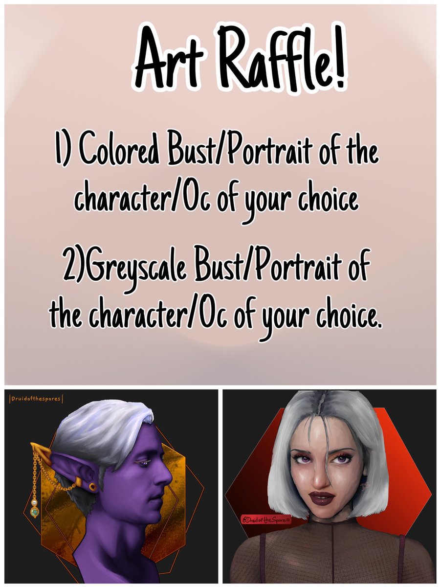 ✨ART RAFFLE✨

To celebrate 400 followers on my Instagram! 
One winner gets a colored portrait the other get a greyscale portrait! 

🩵Follow + RT post to enter
👩 Optional: Comment a pic of your OC! 
✨Ends June 15th

#ArtistOnTwitter #artraffle