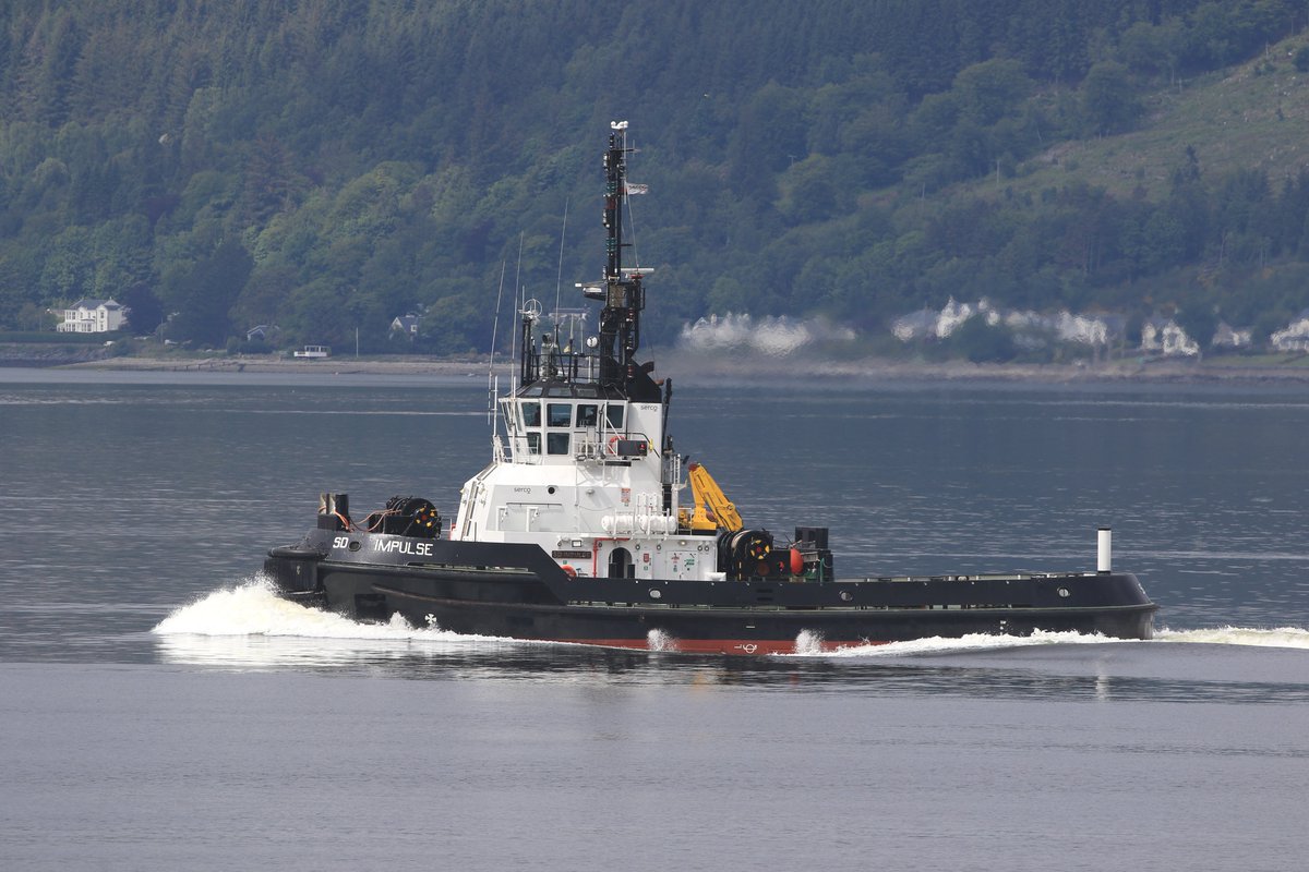 SD Impulse passing Gourock today outbound from Faslane for Loch Striven #shipping #tugs