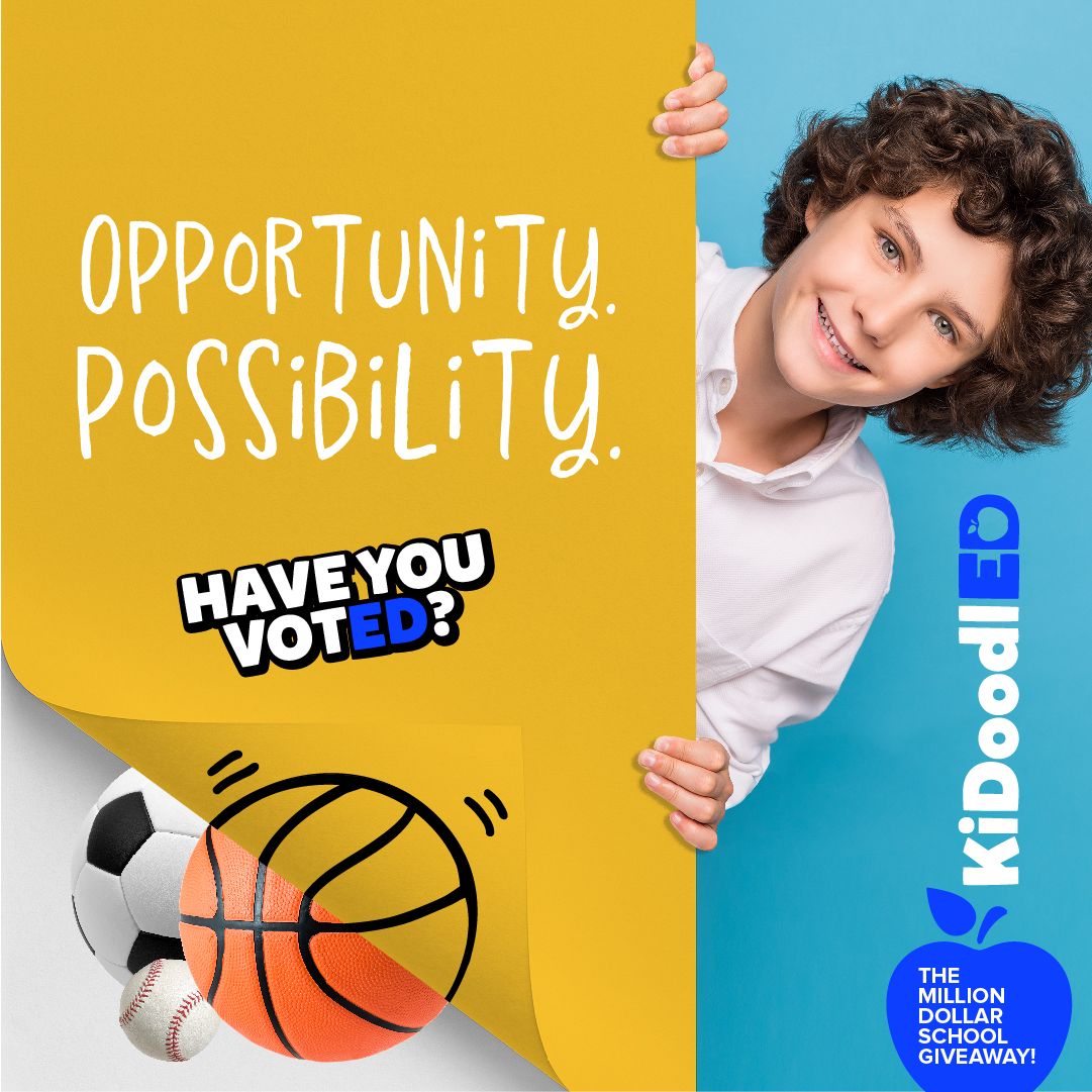 Voting for #KidoodlED is now open!
Use this link to vote for your favorite school to help them win their share of the $1,000,000 prize!
👉 school-giveaway.kidoodle.tv/vote/ 👈

#KidoodleTV #SafeStreaming