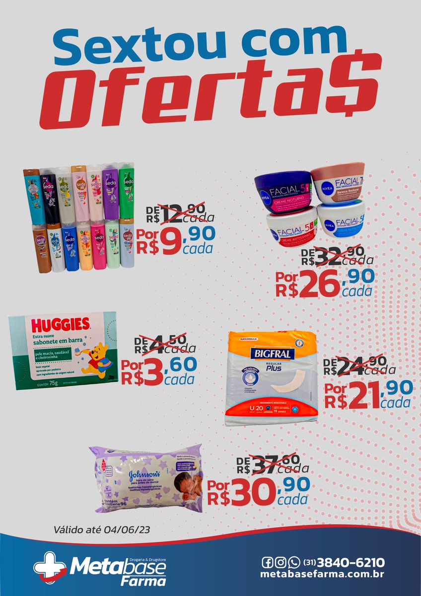 metabaseitabira's tweet photo. Sextou com ofertas na Metabase Farma.

Metabase Farma
📷|Tudo que você é sua família precisa, AQUI TEM!
📷|Entrega Grátis (31) 3840-6210 / ligação e WhatsApp (consulte regiões) https://t.co/MfCUDYkdbF
