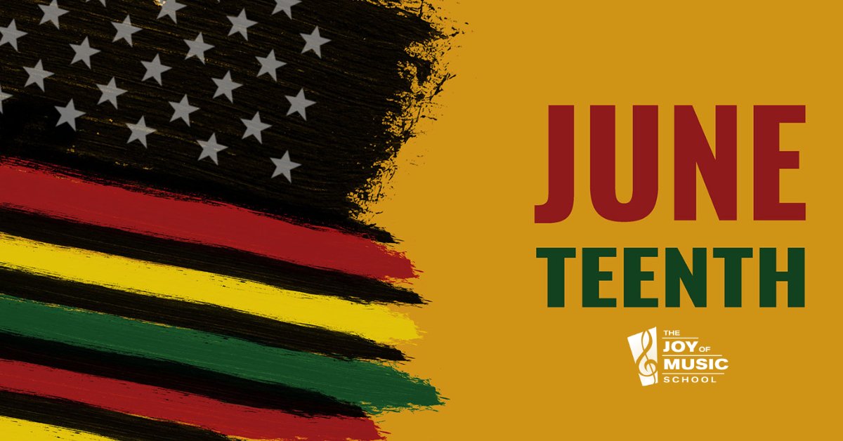 In honor of Juneteenth, the Joy of Music School is closed today. We will reopen tomorrow as usual.