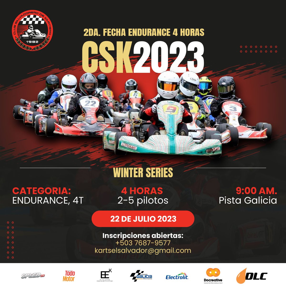 cskartismo's tweet photo. Regresa el Campeonato Nacional de Resistencia @PistaGalicia ...atentos para mas noticias
#kart #karts #kartingtime #kartinglife #kartingpassionandlife #kartinglifestyle #kartingemotionandpassion #elsalvador #pista #pistagalicia #eek #vortexengines #vortex #speedhive #speed https://t.co/jXH4U4VPqc