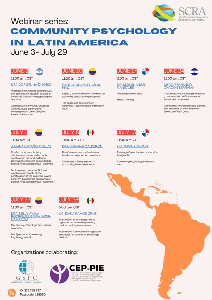 Join us for our coming series on Community Psychology in Latin America.